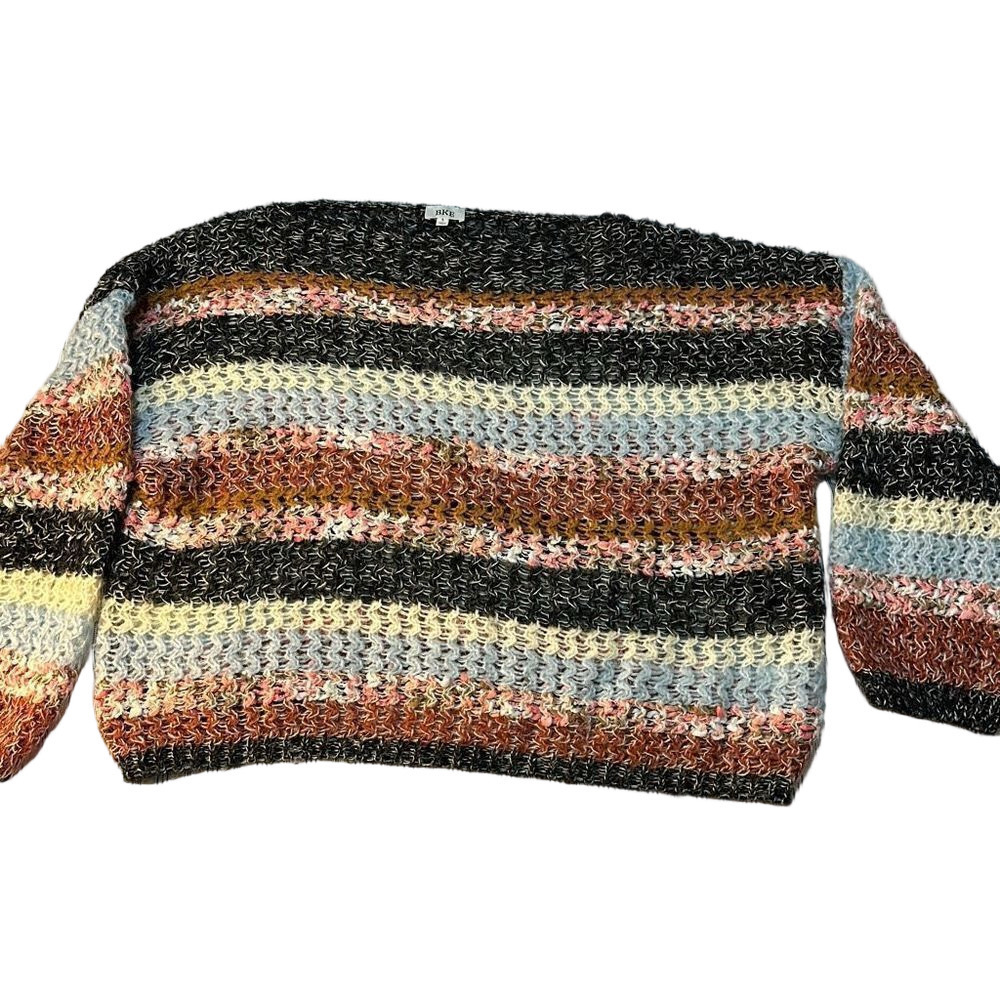 Off Shoulder BKE Multicolored Knit thin sweater Size L
